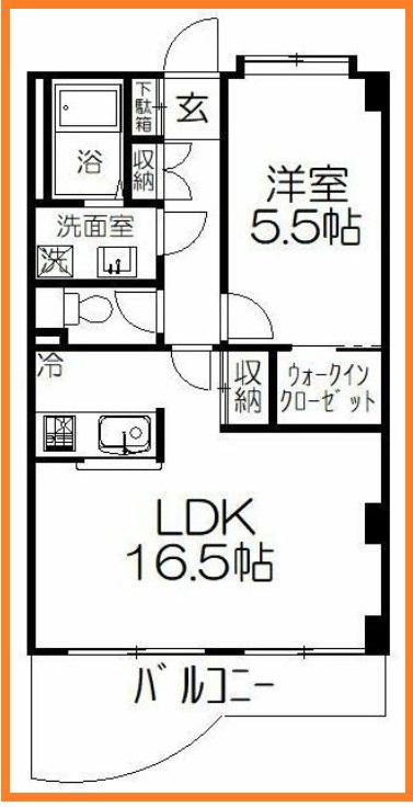 コンフォース平(1LDK/2階)の間取り写真