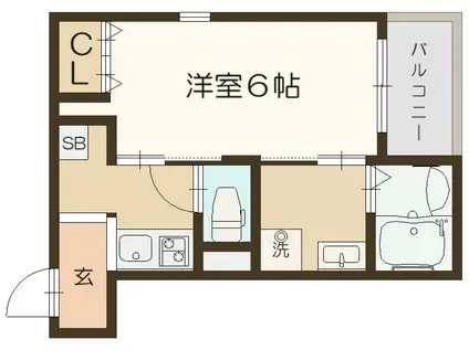 グラシアスコート長瀬(1K/2階)の間取り写真