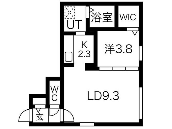 NOVA北円山(1LDK/1階)の間取り写真