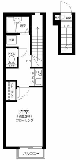 RESIDENCE Q-ONE(1K/2階)の間取り写真