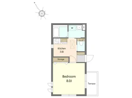 早稲田の杜シティハウス(1K/2階)の間取り写真