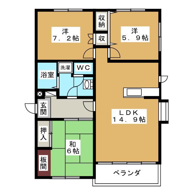 カサフィーナAI(3LDK/1階)の間取り写真