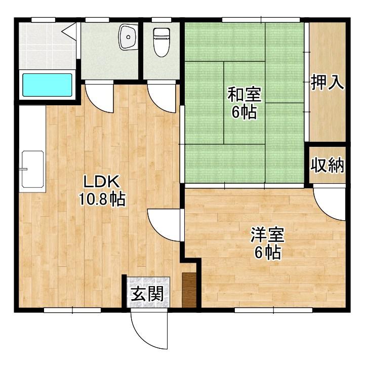 宮崎コーポ(2LDK/1階)の間取り写真