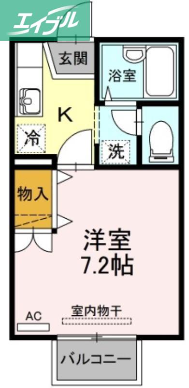 デスペガールII(1K/2階)の間取り写真