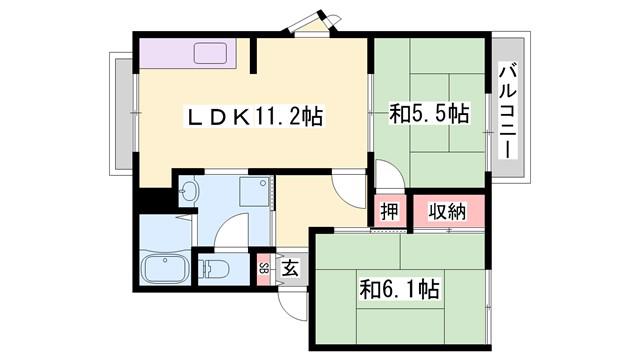 OBハイツ(2LDK/2階)の間取り写真
