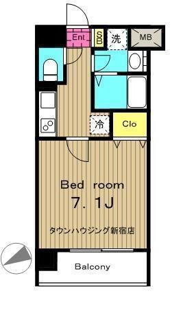 オーククレストビル(1K/8階)の間取り写真