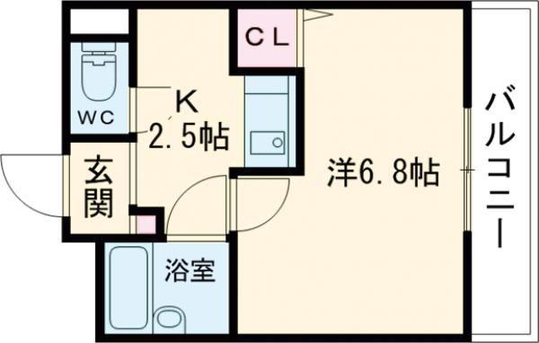 ドリームネオポリス北鴻池(1K/1階)の間取り写真