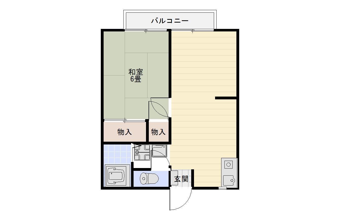 原島ハイツNO2(1LDK/1階)の間取り写真