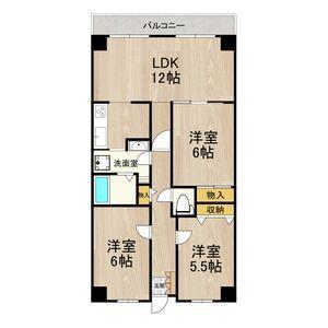 PHOENIX COURT 交野II(3LDK/5階)の間取り写真