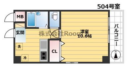 アクシス-E(ワンルーム/5階)の間取り写真