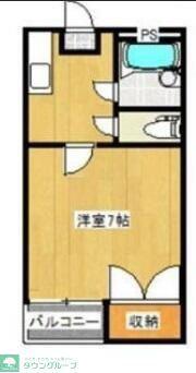 スズランハイツ中石原(1SK/1階)の間取り写真