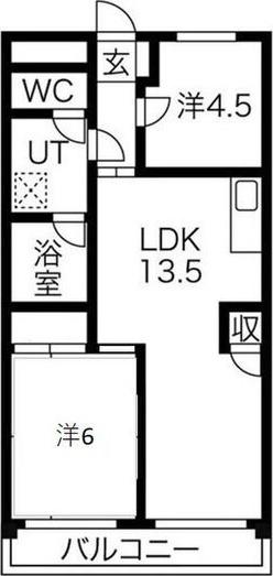 ロイヤル前山(2LDK/3階)の間取り写真
