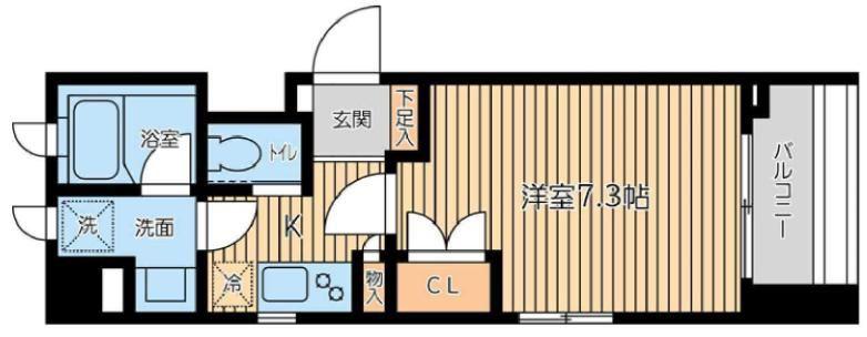 CITY SPIRE森下 (1K/3階)の間取り写真