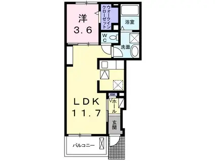 サン フラワー(1LDK/1階)の間取り写真