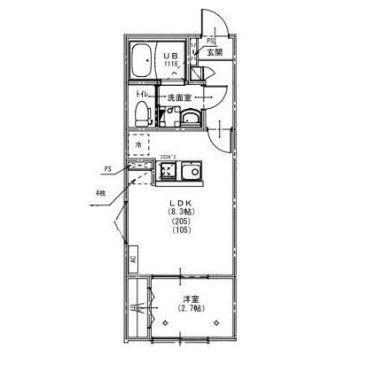 KEIAI RESIDENCE 西所沢III(1LDK/1階)の間取り写真
