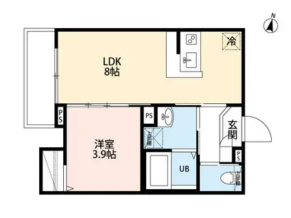 ROBOT HOME 西都賀II(1LDK/3階)の間取り写真