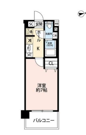 プレール・ドゥーク西川口II(1K/3階)の間取り写真