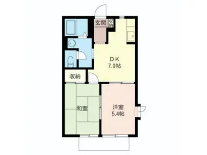 モアクレスト(2DK/1階)の間取り写真