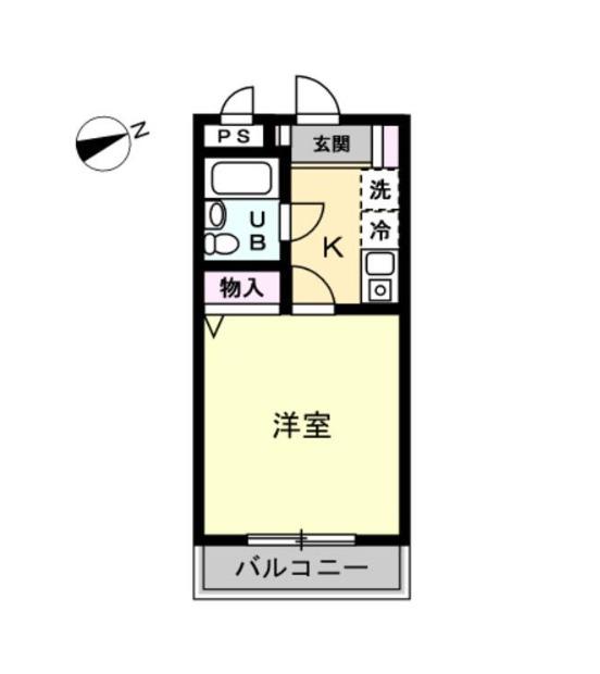 スカイコート成増(1K/1階)の間取り写真