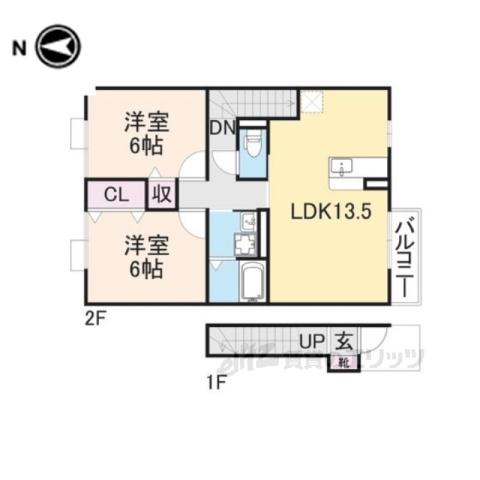 シンシア(2LDK/2階)の間取り写真
