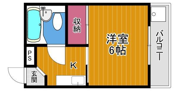 メゾン花園(1K/1階)の間取り写真