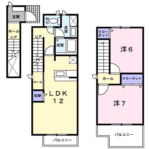 サニーレジデンス上野II(2LDK/2階)の間取り写真
