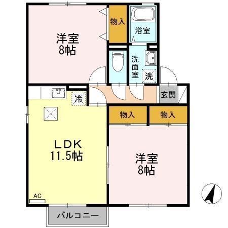 トミユウ・ボラタ A(2LDK/1階)の間取り写真