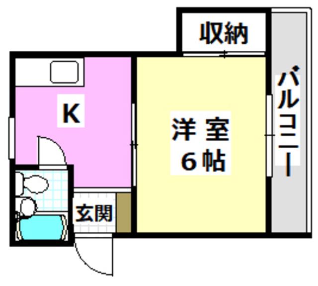 ラインハイム(1K/2階)の間取り写真