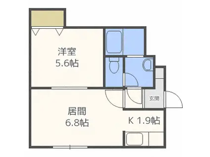フィナンシェ(1LDK/2階)の間取り写真
