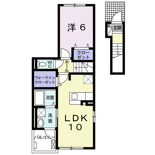 グランシャリオ(1LDK/2階)の間取り写真