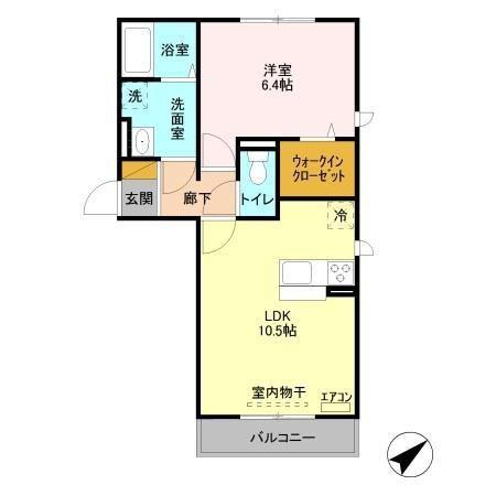 シャインハイツIIIII II(1LDK/3階)の間取り写真