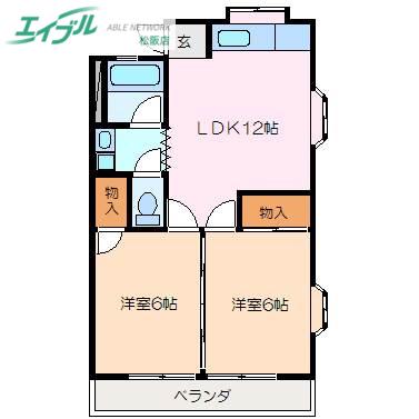 COMSTAGE(2LDK/3階)の間取り写真