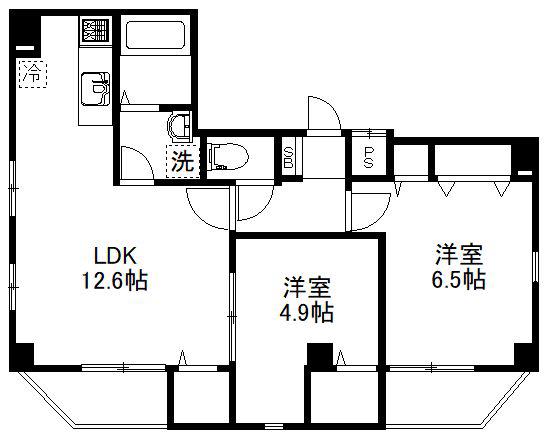 EPガーデン緑(2LDK/6階)の間取り写真