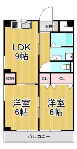 ミモダ武庫の里(1LDK/1階)の間取り写真