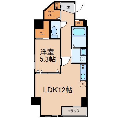 ロア金山(1LDK/2階)の間取り写真