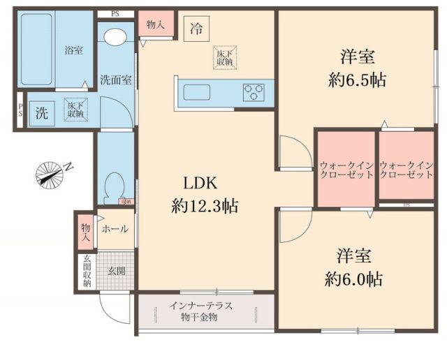 MAISON LIMONAIA(2LDK/1階)の間取り写真