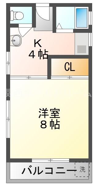 リアライズ門真(1K/1階)の間取り写真