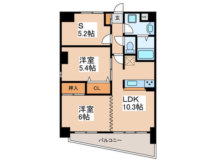 AKドリーム橋本II(2SLDK/3階)の間取り写真