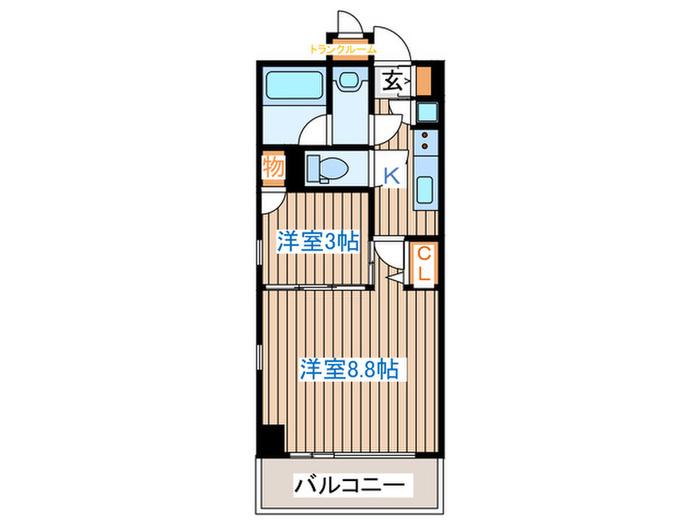 コンフォートEXE新田ステーション(2K/3階)の間取り写真