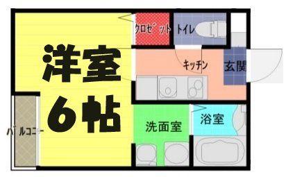 メゾンプランドール一ノ割(1K/1階)の間取り写真