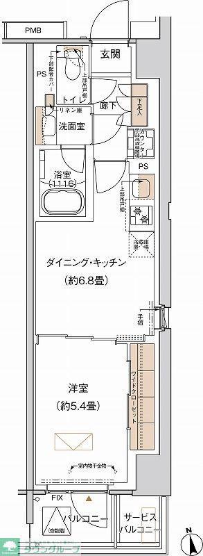 プライムネクサス大森北(2LDK/3階)の間取り写真