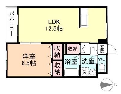 メゾンK&M VII(1LDK/2階)の間取り写真