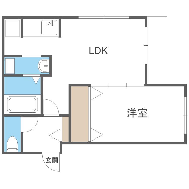 VILLA手稲駅前(1LDK/3階)の間取り写真