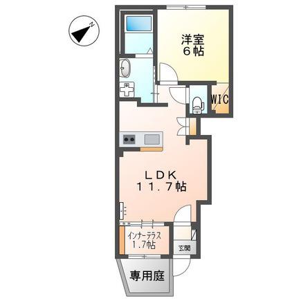 フィオーレ(1LDK/1階)の間取り写真