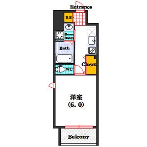 DOLCE(1K/10階)の間取り写真