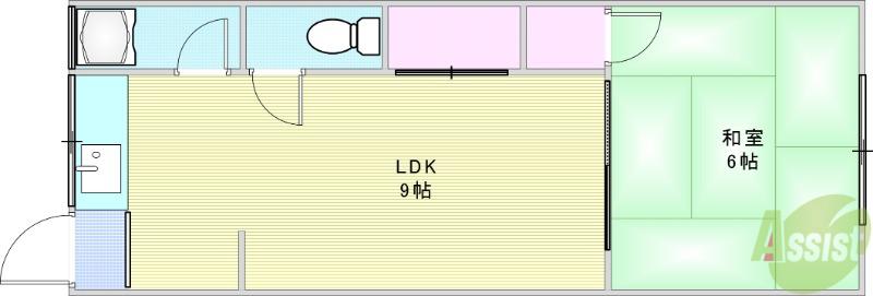 シティーハイツ箕面(1LDK/1階)の間取り写真