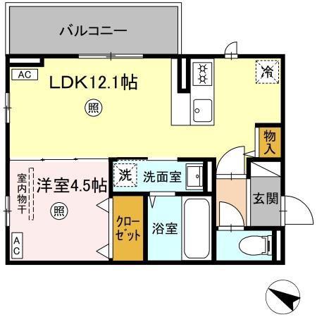 ピノ・ジョヴァーネ(1LDK/3階)の間取り写真