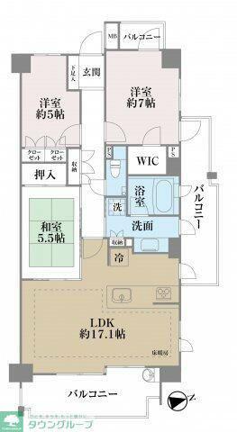 ライオンズたまプラーザ美しが丘テラス(3LDK/4階)の間取り写真