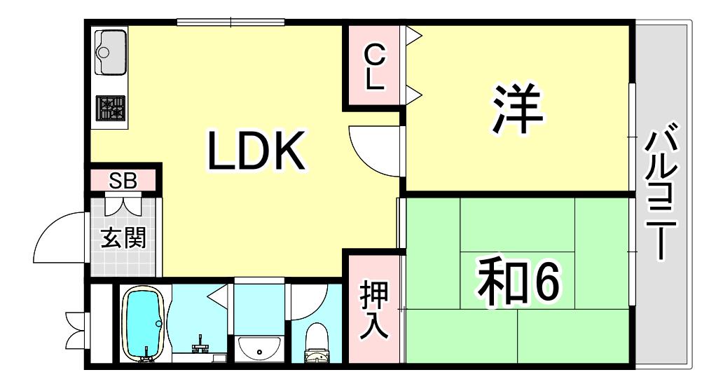 明政ハイツ(2SDK/3階)の間取り写真