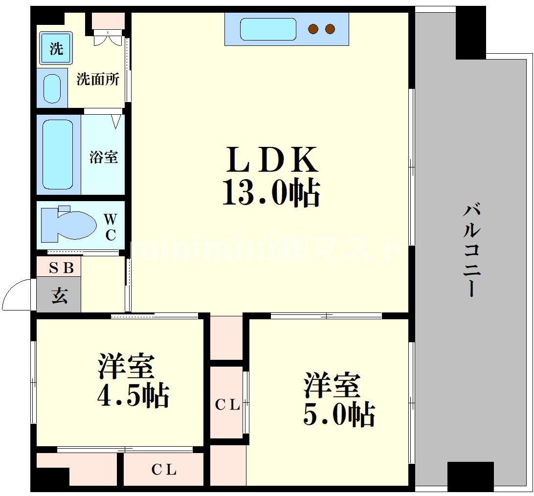 FELISTA HORIE(1LDK/8階)の間取り写真